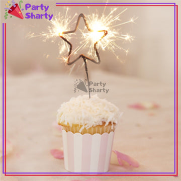 Star / Heart Shaped Sparkle Candle Birthday Party - 5cm